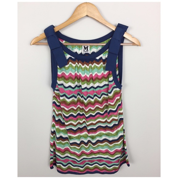 Missoni Tops - Designer Missoni Crochet Knit Bow Top Sz L